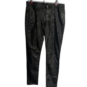 I Jeans by Buffalo Viva Skinny black with gold snake skin accent woman size 10